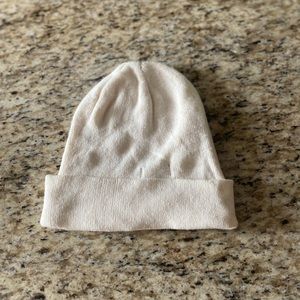 Plain white beanie